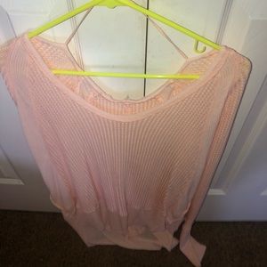Free People pink long sleeve sweater